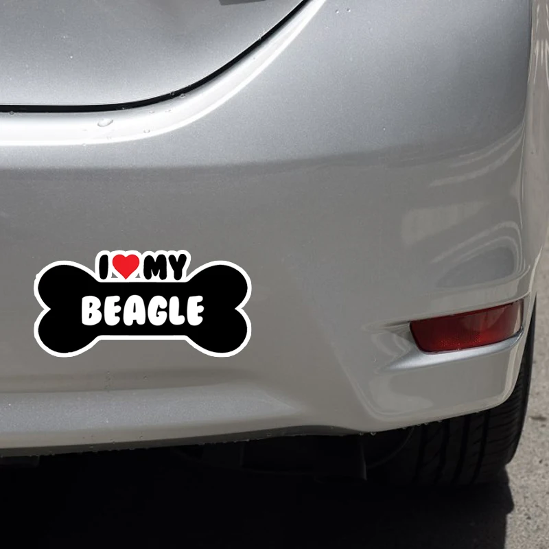 YJZT 15*7 1 см I Heart My Beagle Dog Bone PVC автомобильные наклейки на бампер | Автомобили и