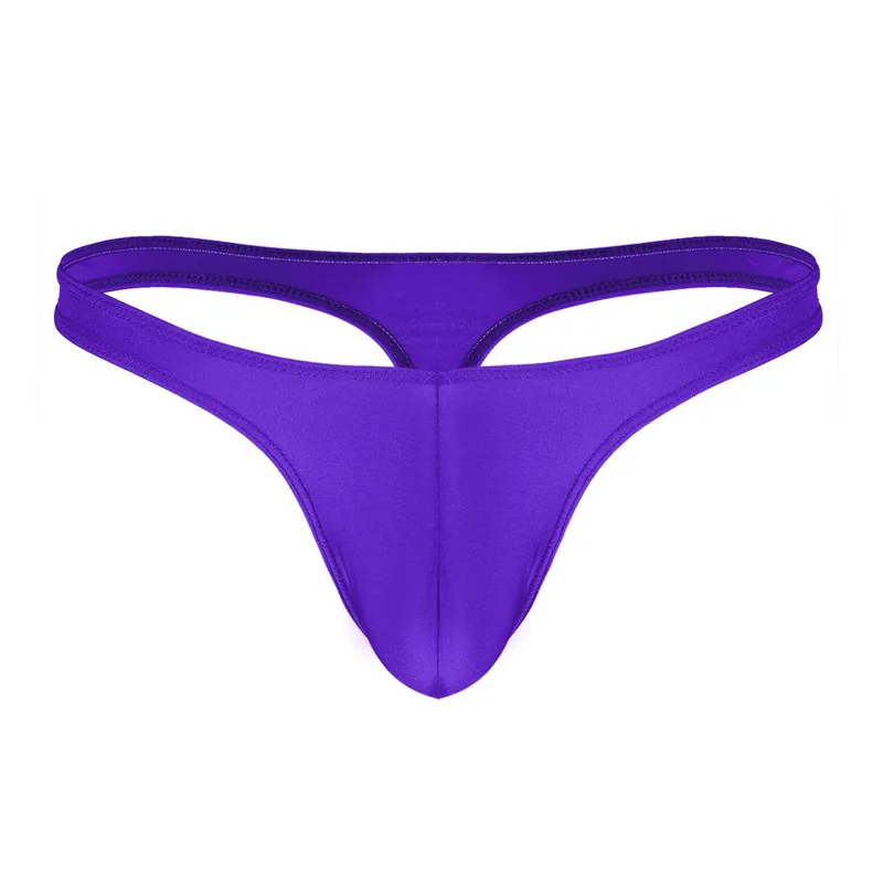 Purple Купальный костюм, мужской купальник, нижнее белье для плавания, мужское нижнее белье, низкая посадка, выпуклый мешочек, бикини, стринги, Т-образные стринги, трусы, нижнее белье - Цвет: Purple