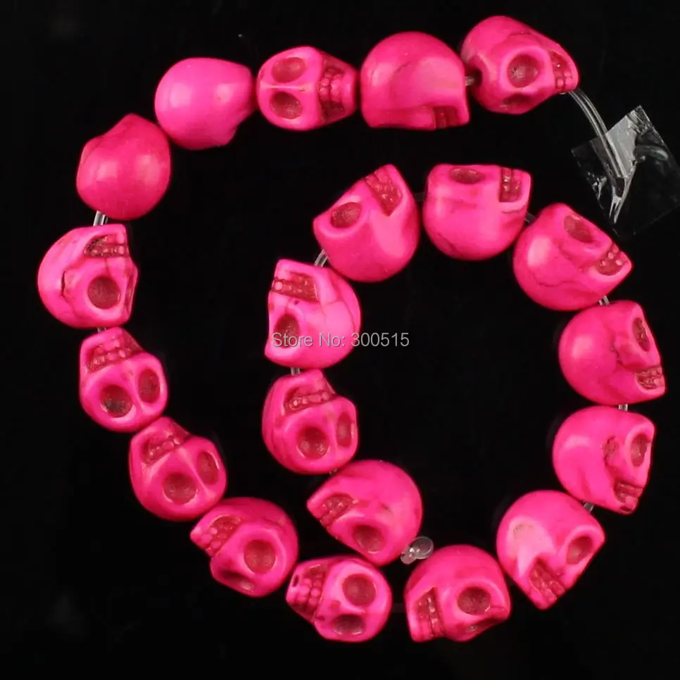 K61324 10x8mm Carved imitation turquoise skull head loose beads 20pcs |