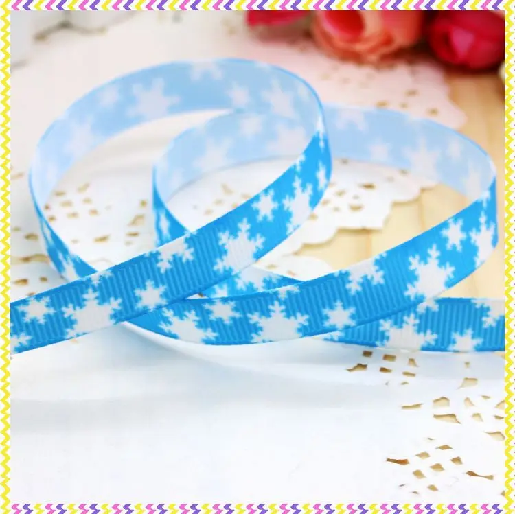 Бесплатная доставка Снежинка 4 варианта печати grosgrain ленты hairbow головные уборы