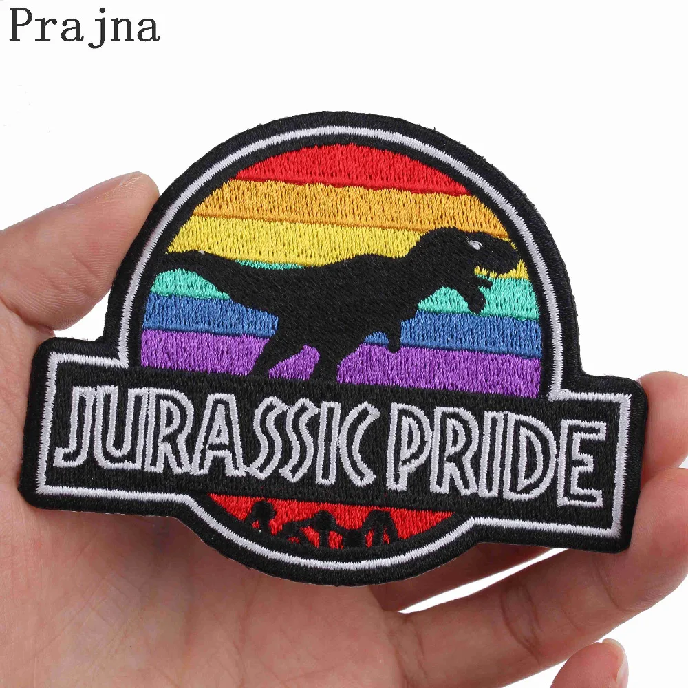Патчи Prajna с динозавром для парка Юрского периода вышитые патчи глажки пленка