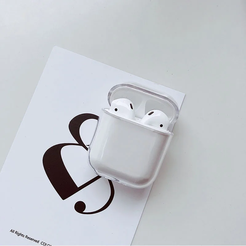 Для AirPods прозрачный чехол жесткий пластиковый кожухи головных телефонов для Apple