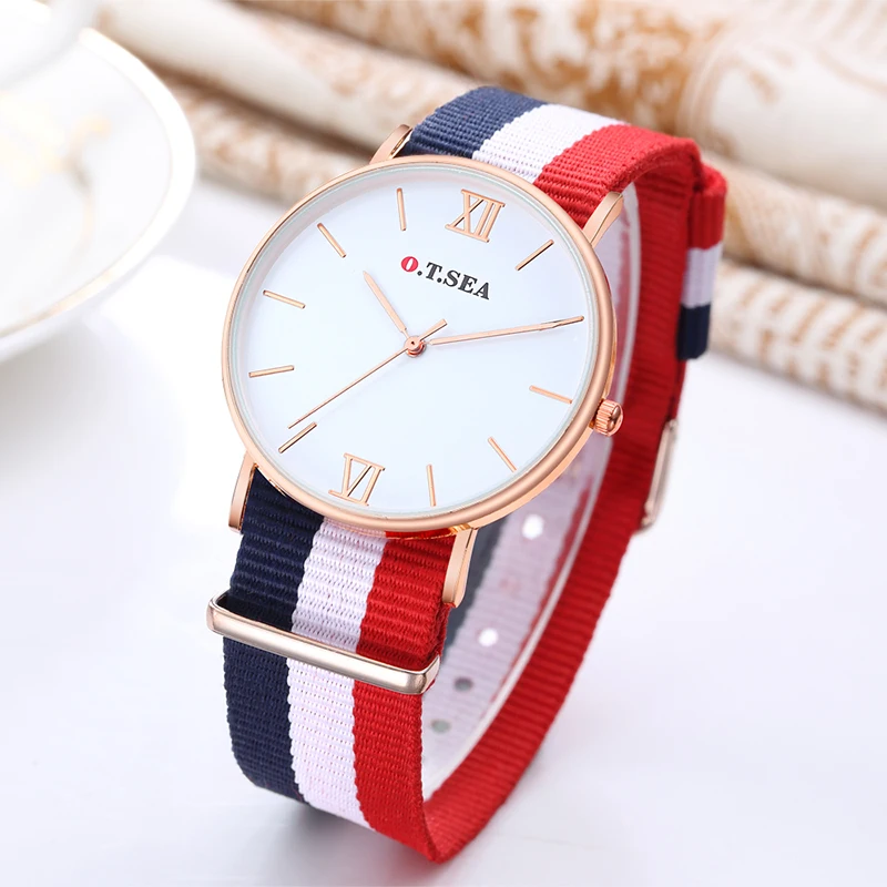 Hot Sales O.T.SEA Brand Soft Nylon Band Watches Men Women Military Sports Quartz Wristwatches Relogio Masculino | Наручные часы