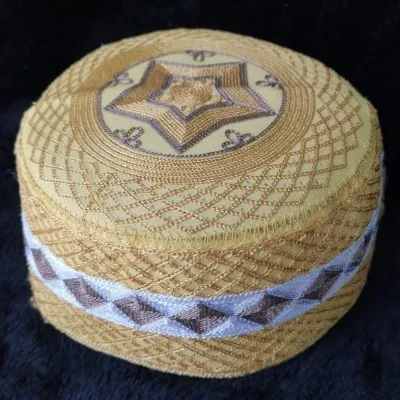 brown Prayer Hats Мужские Арабские исламские молитвенные шляпы топи африканские Kippah головной убор s мусульманская индийская еврейская шляпа желтый Бог Musulman Hombre Кепка boina - Color: brown Prayer Hats