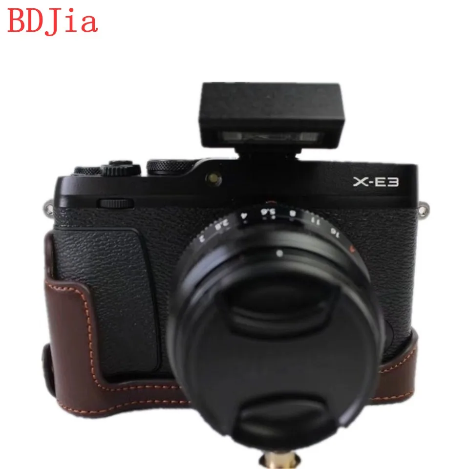 Натуральная Воловья кожа корпуса для половины камеры база Fujifilm XE3 X E3 с отверстием