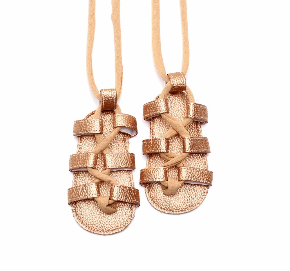 

HONGTEYA Summer pu Leather Baby Girls Flat Heels Lace-up Sandals Girls Rome Sandals Baby High Gladiator Sandals Kids Sandal