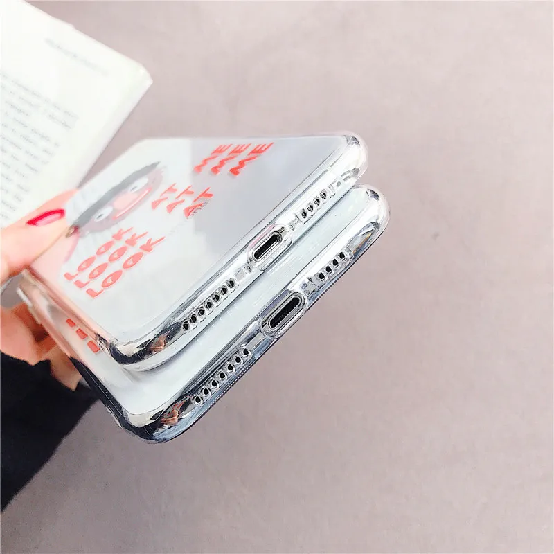 Transparent Back Cover For iPhone 6 6s 7 8 Plus Soft TPU Cartoon Couples Girl And Boy Phone Case X XR XS Max Coque |