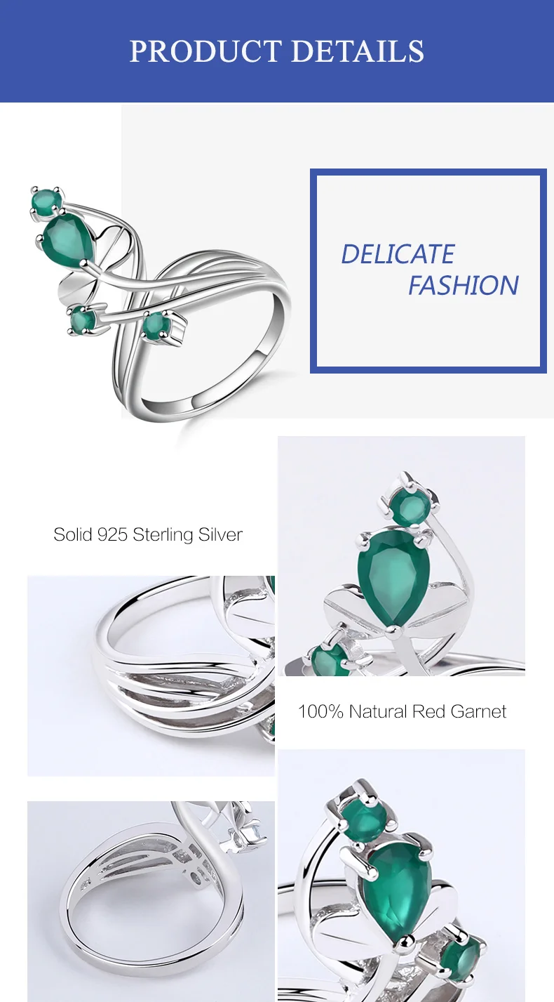 Gem's Ballet, 0.97Ct, натуральный зеленый агат, натуральный камень, кольцо, твердый 925 пробы, Серебряный цветок, кольцо для женщин, свадебное ювелирное изделие