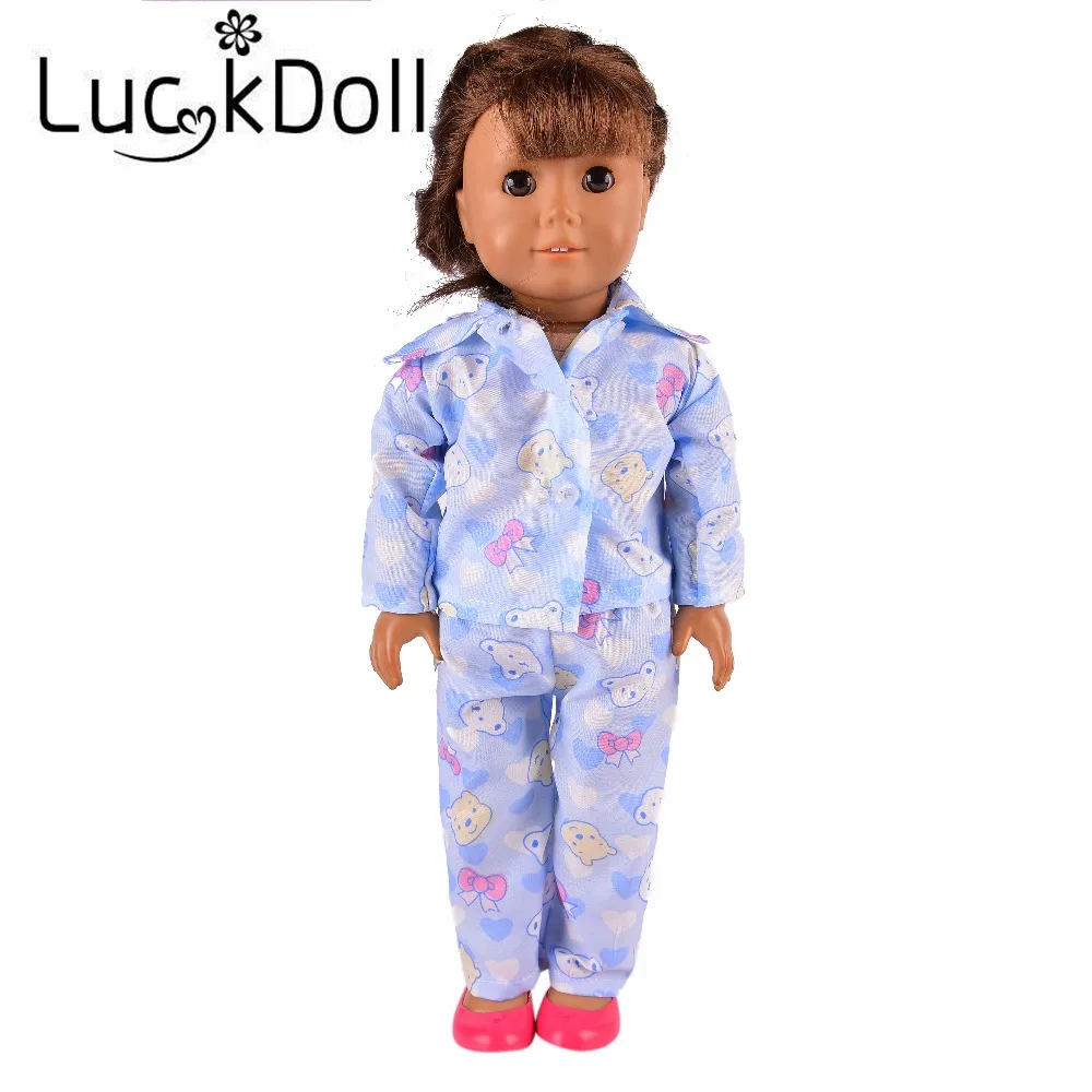 LUCKDOLL много стилей пижамы подходят 18 дюймов Американский 43 см Кукла одежда аксессуары, игрушки для девочек, поколение, подарок на день рождения