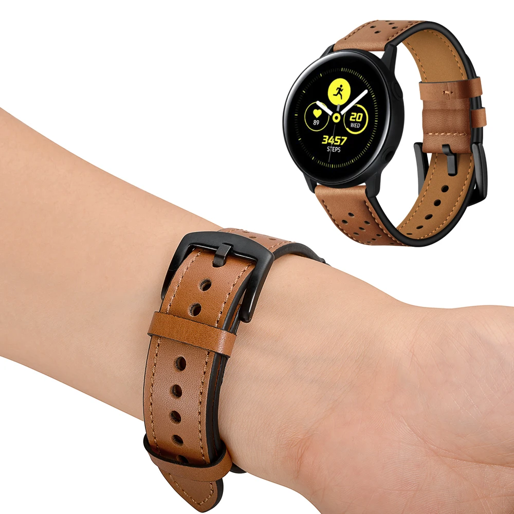 Часы galaxy active для samsung watch 42 мм gear s2 s4 band 20 Универсальный браслет из натуральной