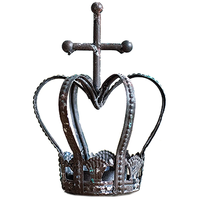 

American Classic Copper Iron Crown Candlestick Retro candelabra wall candle holders Home Props decorations Wedding Gifts