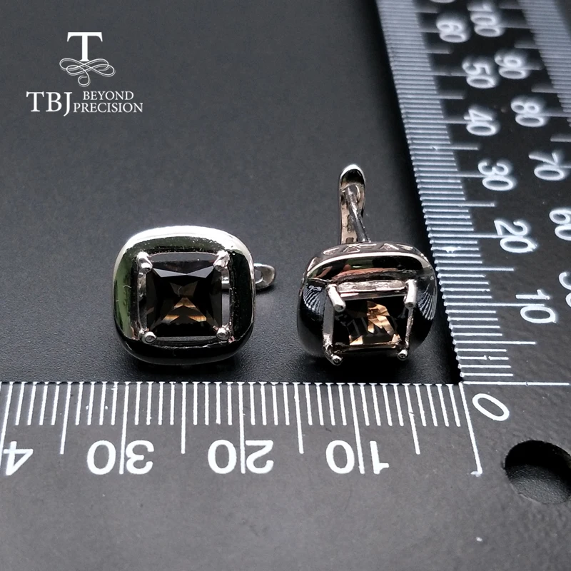 Женские серьги с дымчатым кварцем TBJ Подарочные ювелирные украшения из