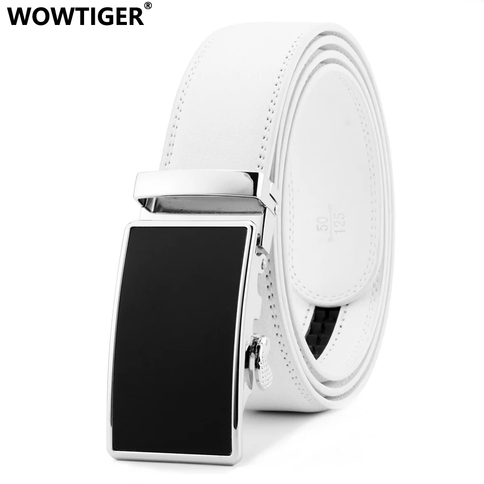 Мужской ремень WOWTIGER из натуральной яловой кожи с храповым механизмом и