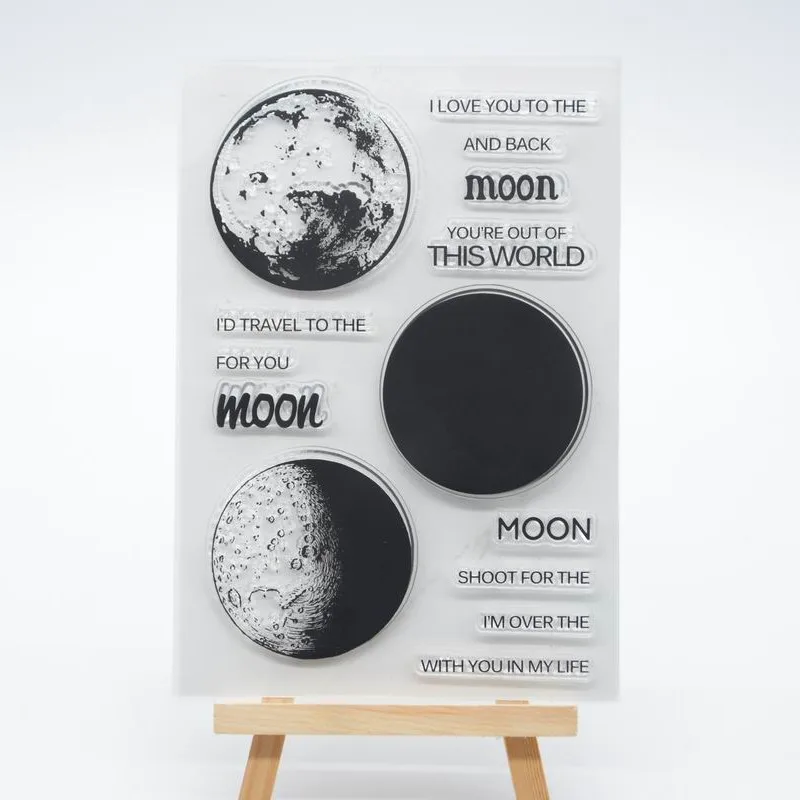 

Резиновый прозрачный штамп Moon Clear для изготовления открыток, украшения и скрапбукинга