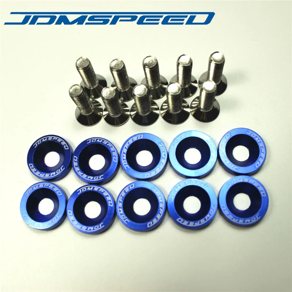 10 шт. синие алюминиевые шайбы JDMSPEED для крыльев Honda Civic Integra RSX EK|fender washers|aluminum fender