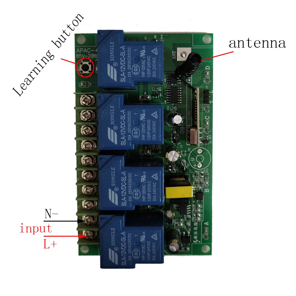 AC85-265V 4 CH 4CH RF Беспроводная лампа с дистанционным управлением радиоприемник