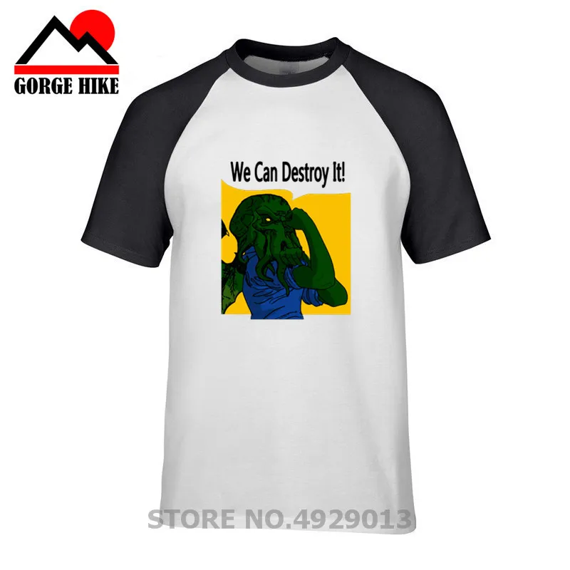 Cartoon T Shirt Cute Cthulhu Octopus Beer T-shirt Men Summer Clothes Monster Tees Tops Vintage Tshirt Cotton Streetwear | Мужская одежда