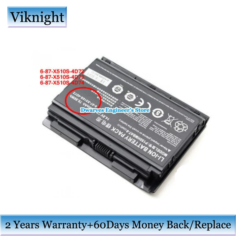 Новый аккумулятор для ноутбука CLEVO P150EM P150HM 6 87 X510S 4D72 4D73 4D74 фотоаккумулятор 5200 мАч