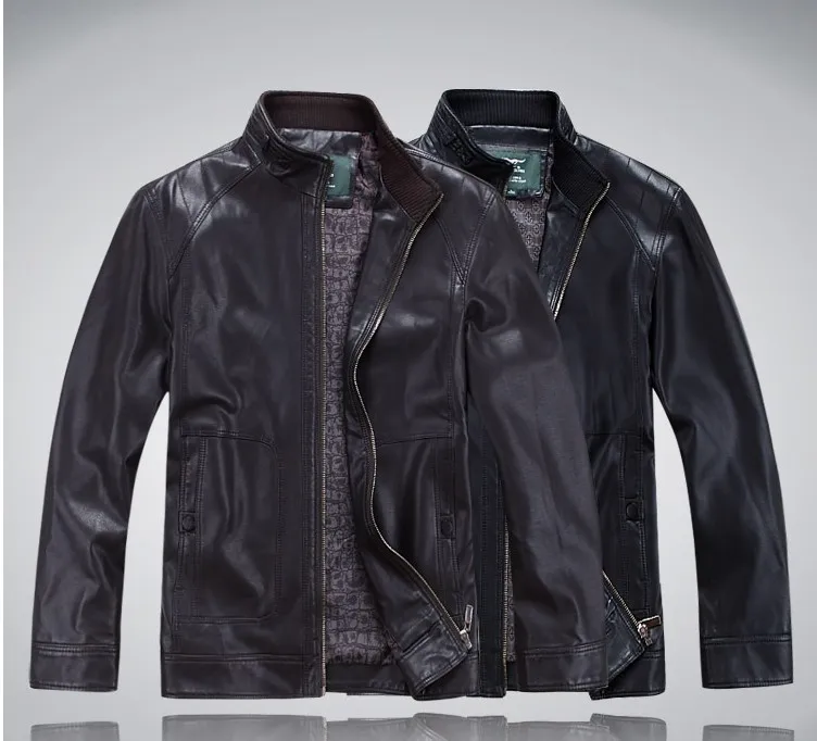 Free shipping!Men's sheep skin black motorcycle jacket sale leather in middle-aged male money really M--3XL | Мужская одежда