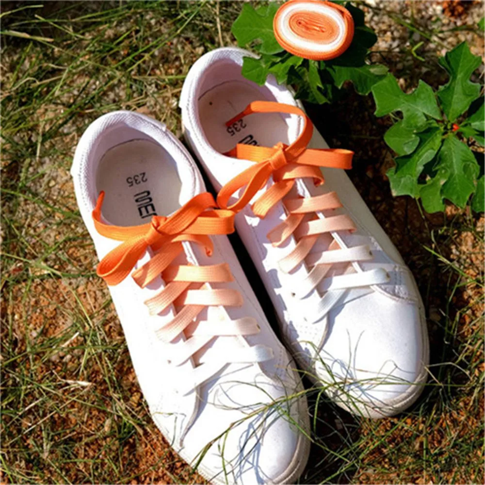 1 пара модных женских белых шнурков для обуви яркие тканевые шнурки