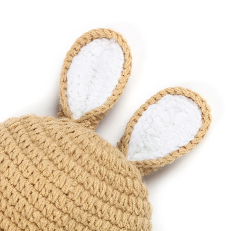 Wild Rabbit Knitting 0-3month Newborn Siamese One Hundred Days Infant Cute Baby Photography Props Handmade Wool Crochet Suit | Детская