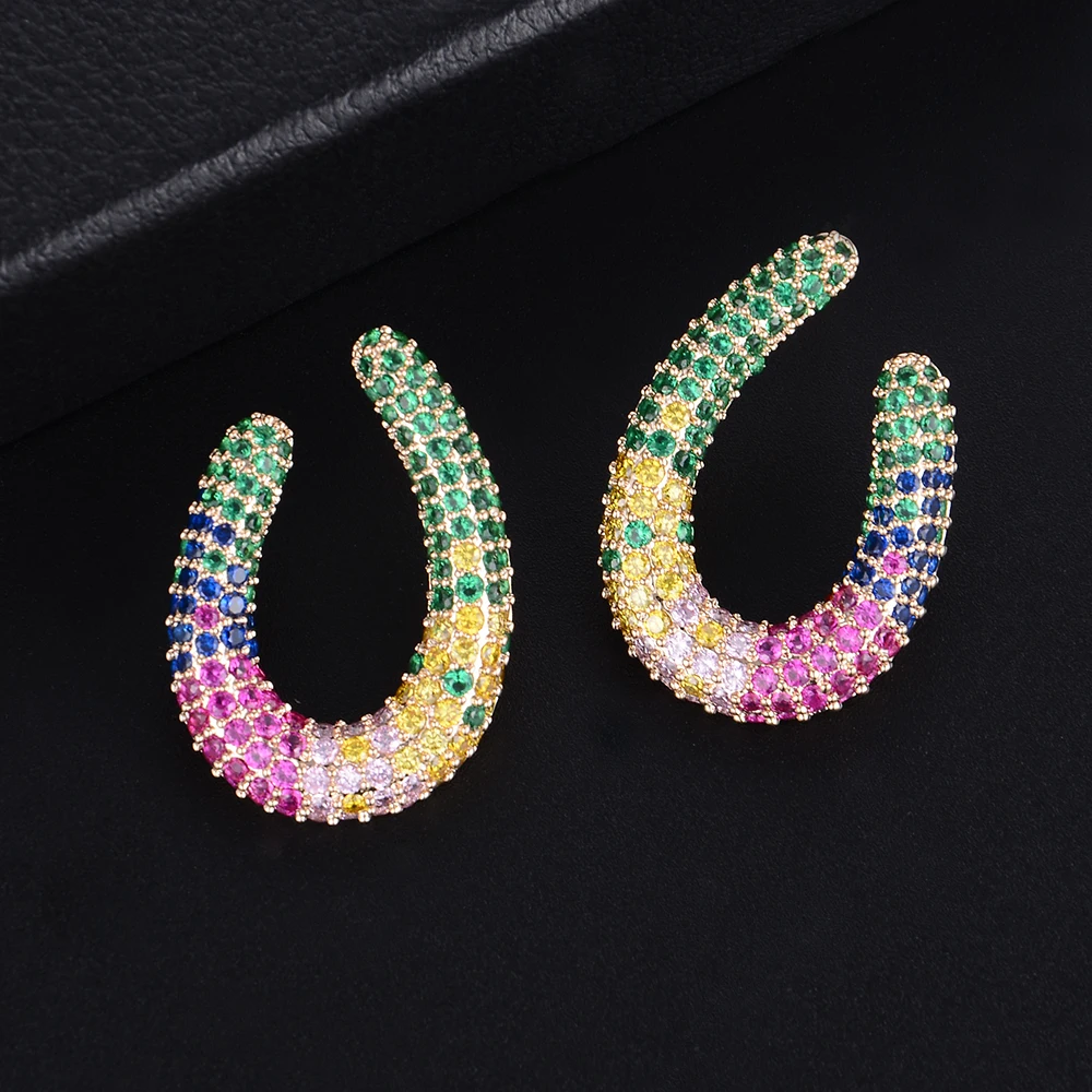 Женские серьги-гвоздики SISCATHY уникальные с фианитами ювелирные изделия для