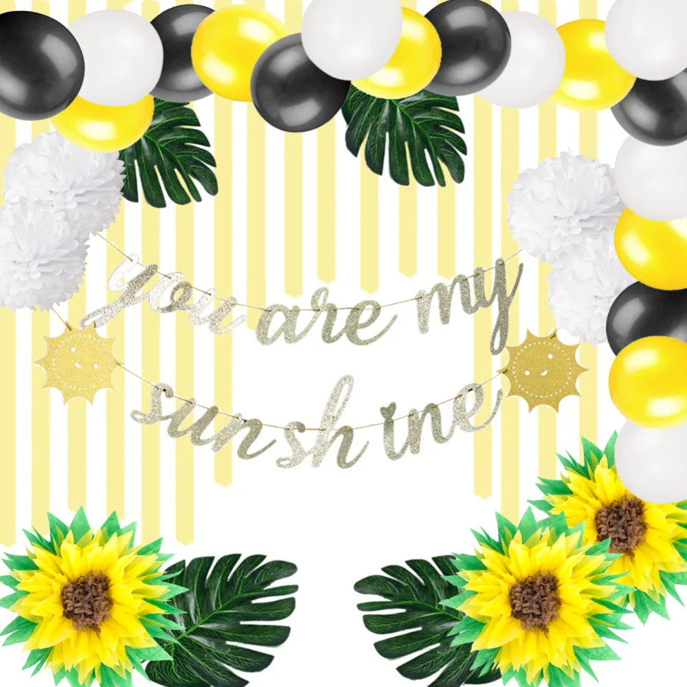 Набор для украшения дня рождения с изображением солнца на 1 й день You Are My Sunshine