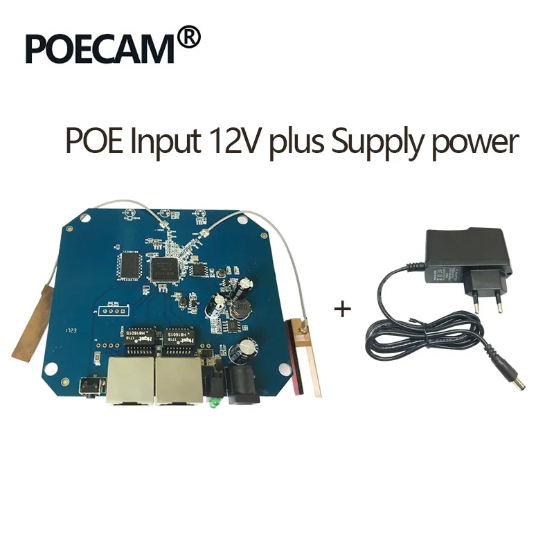 2,4G 300Mbps celing AP беспроводной wifi модуль MTK7620N MTK7620A опционный POE или DC источник питания сборка на печатной плате с двумя внутренними антеннами - Цвет: With Input 12V