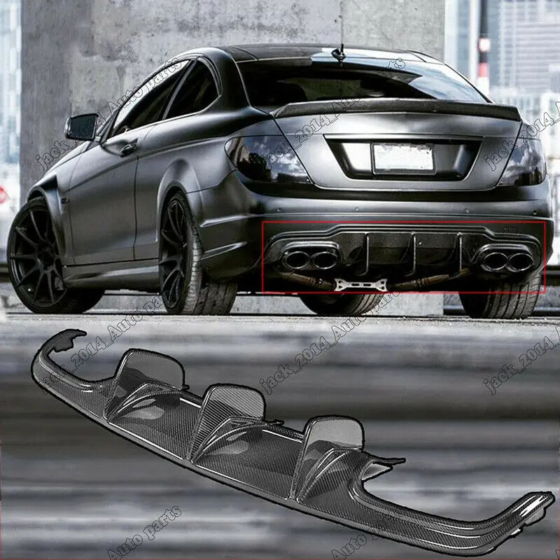 FIT FOR 2008 2009 2010 2011 BENZ C63 AMG BIG FIN REAL CARBON FIBER REAR BUMPER DIFFUSER | Автомобили и мотоциклы