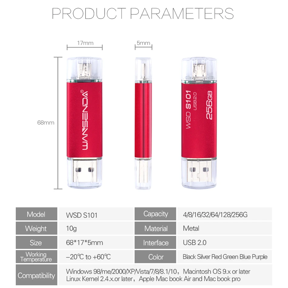 WANSENDA Многофункциональный USB флеш накопитель 16 ГБ 32 64 128 256 ГБ|USB флэш-накопители| |