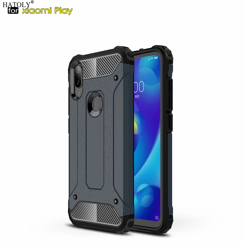 HATOLY чехол для Xiaomi Mi Play Heavy Duty Armor тонкий твердый резиновый силиконовый телефона