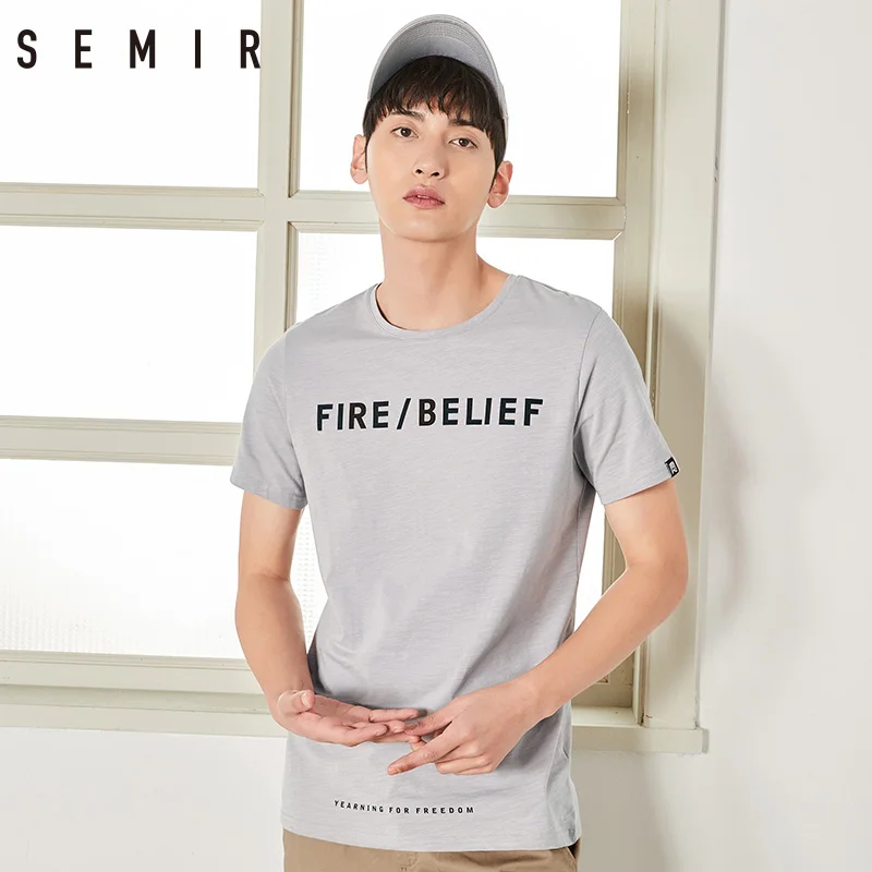 SEMIR футболка мужская с коротким рукавом 2018 летняя рубашка круглым вырезом рукав