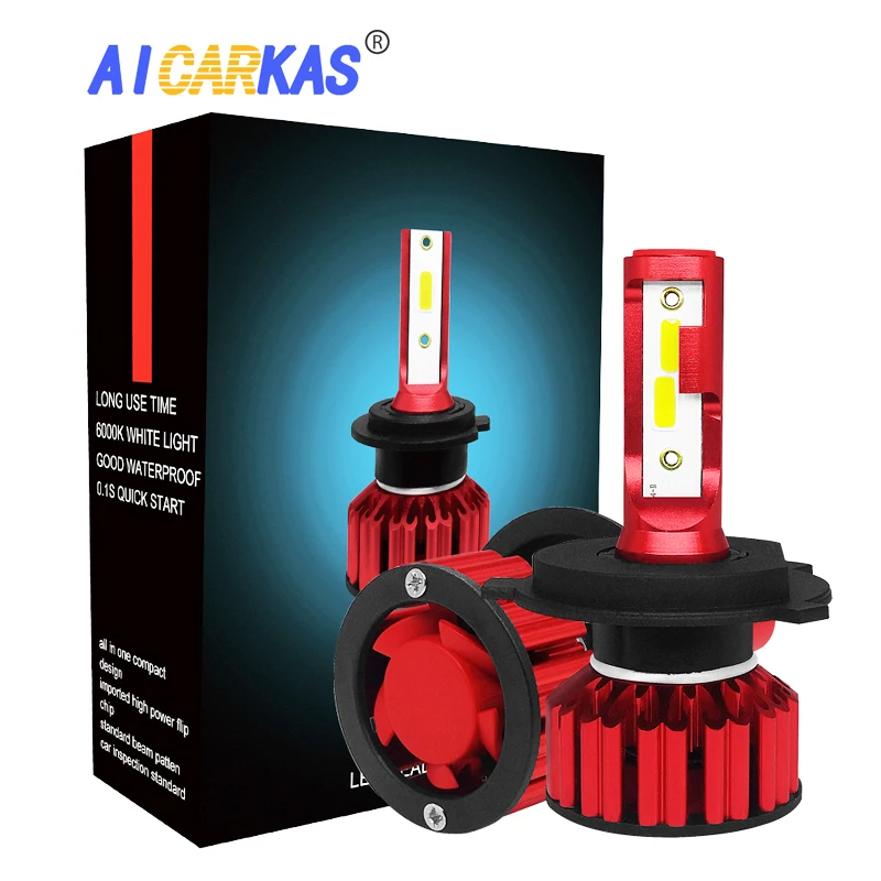 Светодиодный фонарь высокой яркости AICARKAS 2 шт. COB H7 H4 H8 H9 H11 9005 9006 HB3 HB4 светодиодный