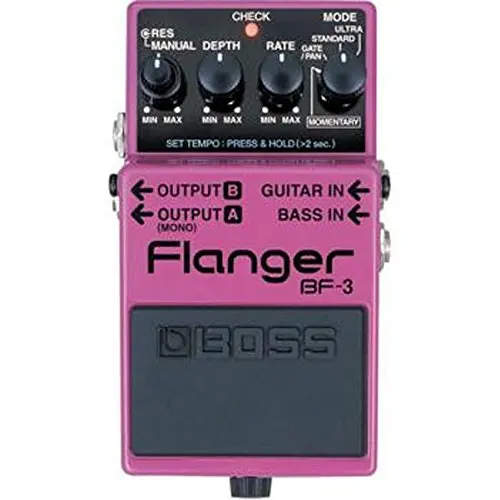 

Boss Audio BF-3 Flanger Pedal for Guitar and Bass with Momentary Mode, Tap Tempo, and Ultra and Gain Modes *Free Pedal Case