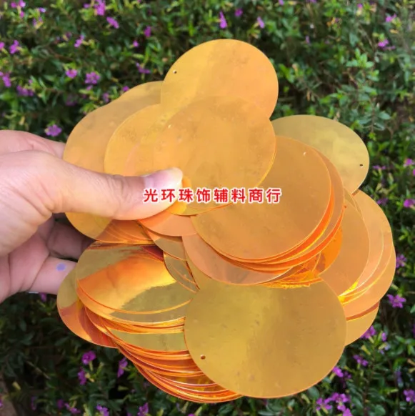 Принадлежности для шитья 50 мм с боковым отверстием золотые оранжевые блестки