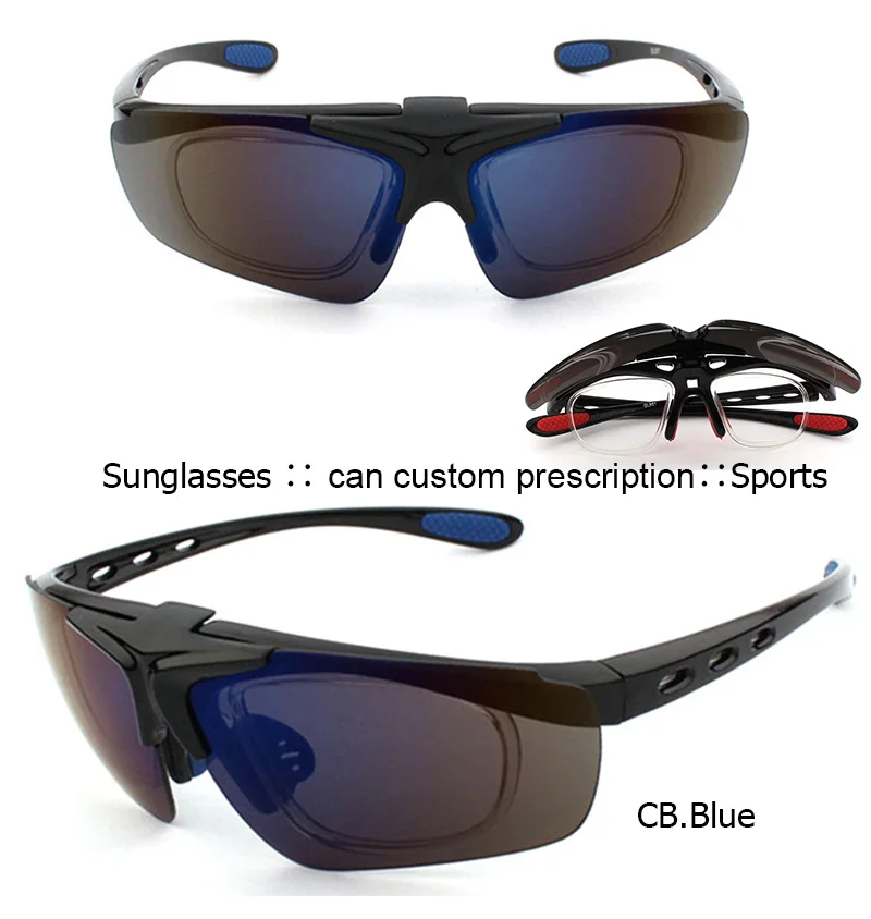 blue IVSTA флип солнцезащитные очки UV400 очки для мужчин TR силиконовая оптическая оправа для очков близорукость пользовательские линзы Geek очки GL821 - Цвет линз: blue