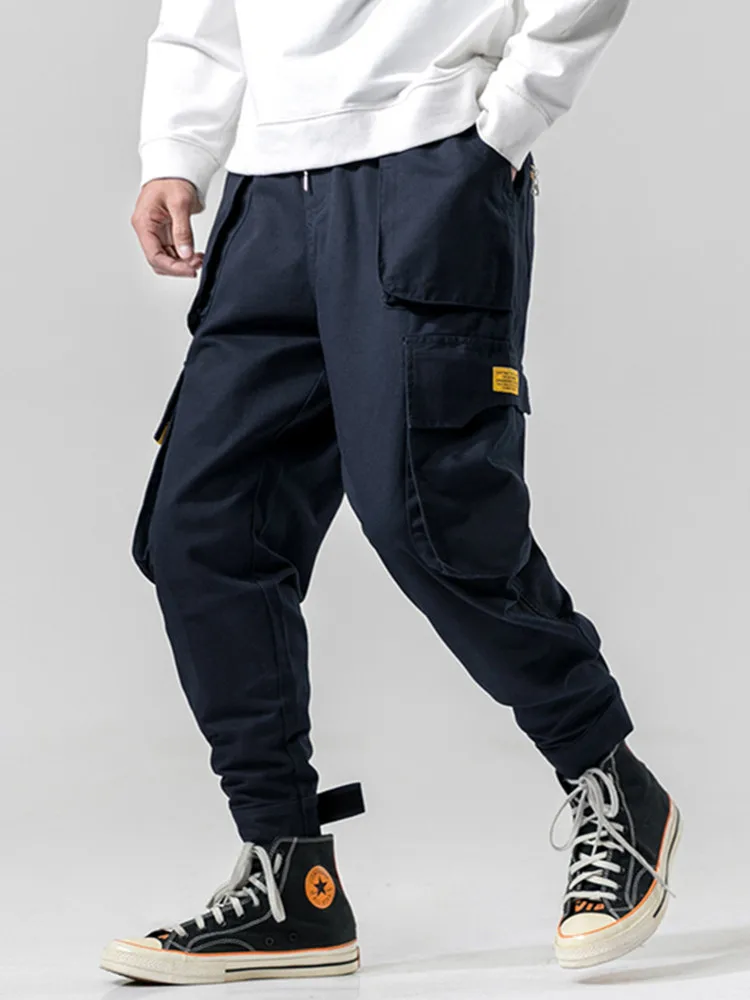 

EL BARCO Cotton Fashion Men Harem Pants Black Navy Blue Pockets Hip Hop Cargo Pants Joggers Army Green Streetwear Male Trousers