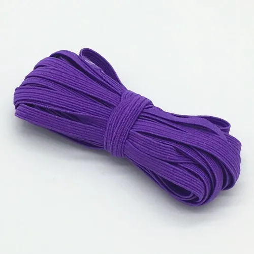 Purple 6 мм Цветные высокоэластичные резинки, канатная Резиновая лента, линия спандекса, лента для шитья, кружевная отделка, пояс, аксессуары для одежды, 5 м - Цвет: Purple