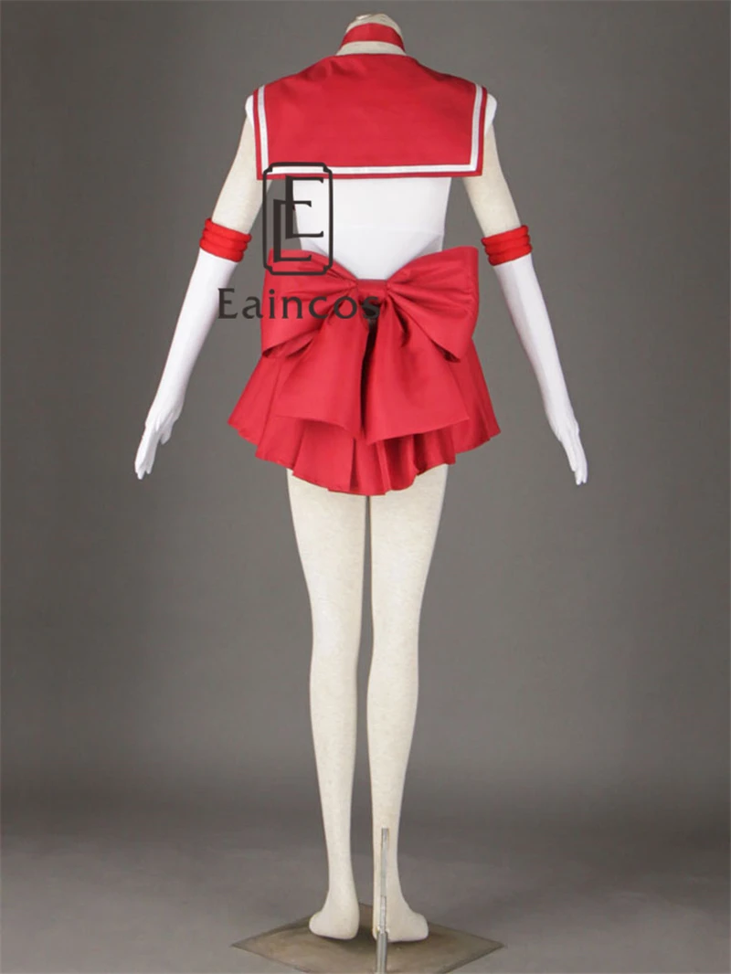 

Anime Sailor Moon Sailor Mars Hino Rei Red Fighting Uniform Cosplay Christmas Party Costume Dress Custom Made