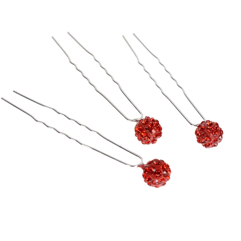 Женские аксессуары для волос с красным кристаллом 20 шт./упак. модные свадьбы