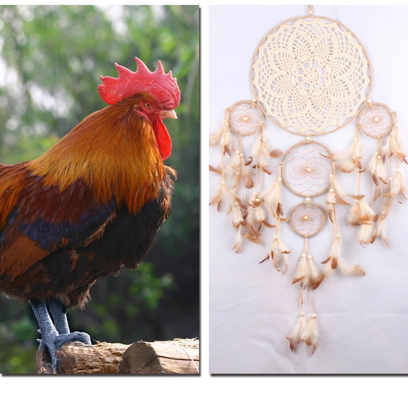 

70cm New Handmade Five Rings Dream Catcher with Feathers House Decoration Ornament Gift