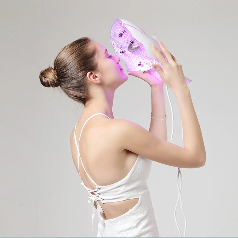 Светодиодный 7 Цвета свет микротоковая для лица Устройство приготовления маски