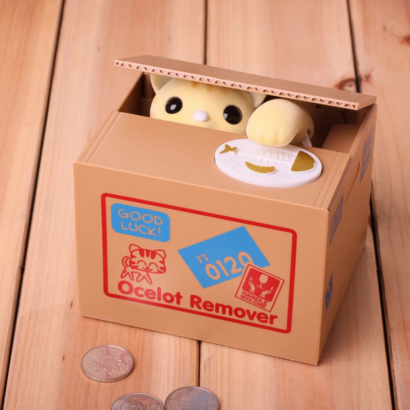 Забавные жадный кот собака украсть монеты копилка Автоматическое сохранение box