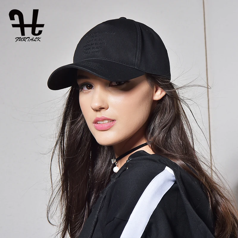 FURTALK черные шапки для женщин бейсболка модный бренд летом Папа snapback Регулируемая