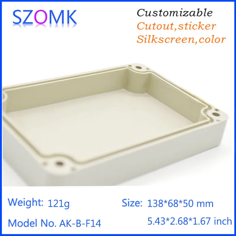 1 шт. водонепроницаемый настенный корпус из АБС пластика для электроники 138*68*50