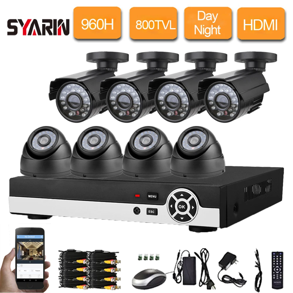 8CH CCTV Системы DVR NVR 8 шт Пуля Открытый Купол Крытый Камера s безопасности дома видео