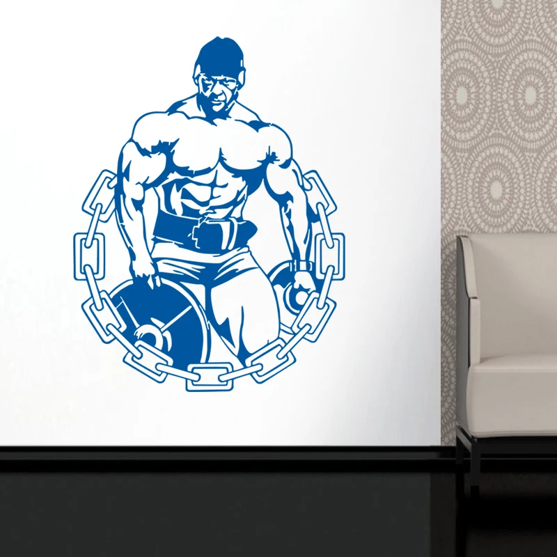 Chain Muscle Fitness Club Decal Gym Sticker Decor Posters Vinyl Decoracion Wall Decals Mural Car | Дом и сад