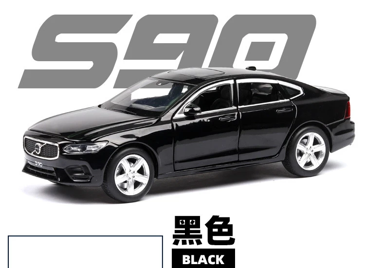VOLVO S90 black 1:32 CRV Accord Highlander XC60 Alphard Lexus игрушечный автомобиль металлическая игрушка Diecasts и игрушечный транспорт Модель автомобиля игрушки для детей - Цвет: VOLVO S90 black