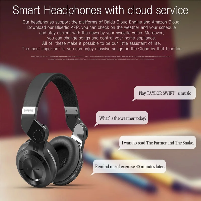 Оригинальные Bluetooth наушники Bluedio T2S беспроводные складные стереозвуковые
