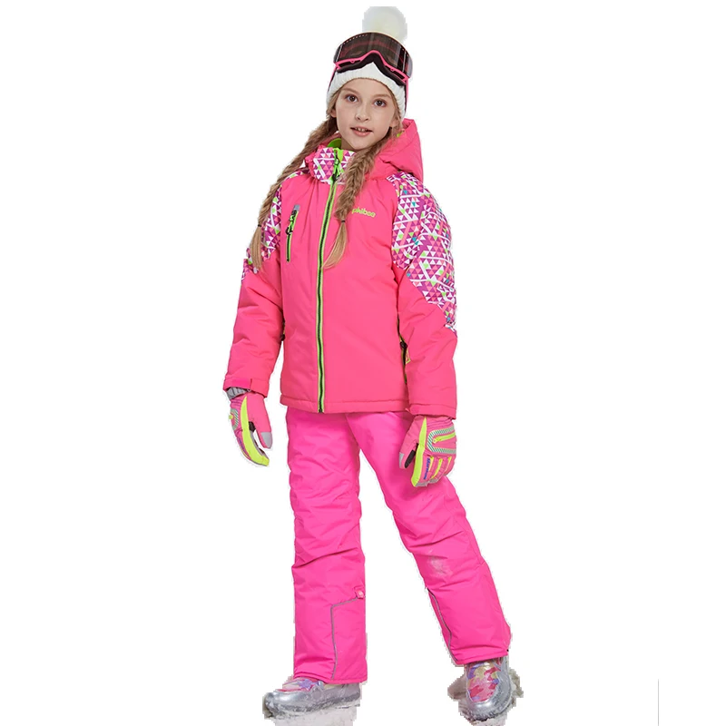 Детская одежда для девочек зимний теплый лыжный костюм ветрозащитная лыжная